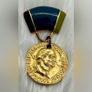 Vintage 80s Medallion Brooch from The Limited